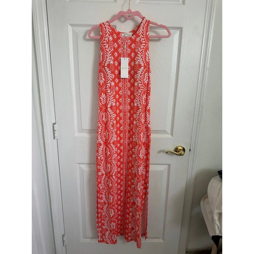 lilly pulitzer ulla maxi dress Lilly Pulitzer Ulla Maxi Dress Women's Dress Flamingo Feather Harbour : XS